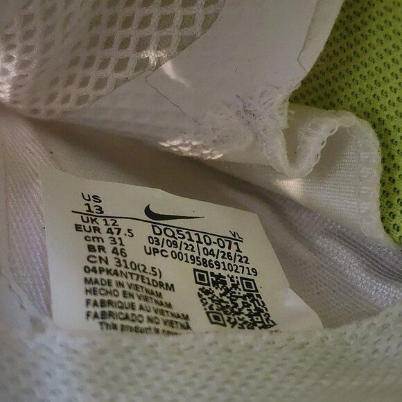 Nike Vapor Edge Speed 360 Grey Volt Football Cleats Shoes Mens 13 DQ5110-071 - Picture 13 of 15